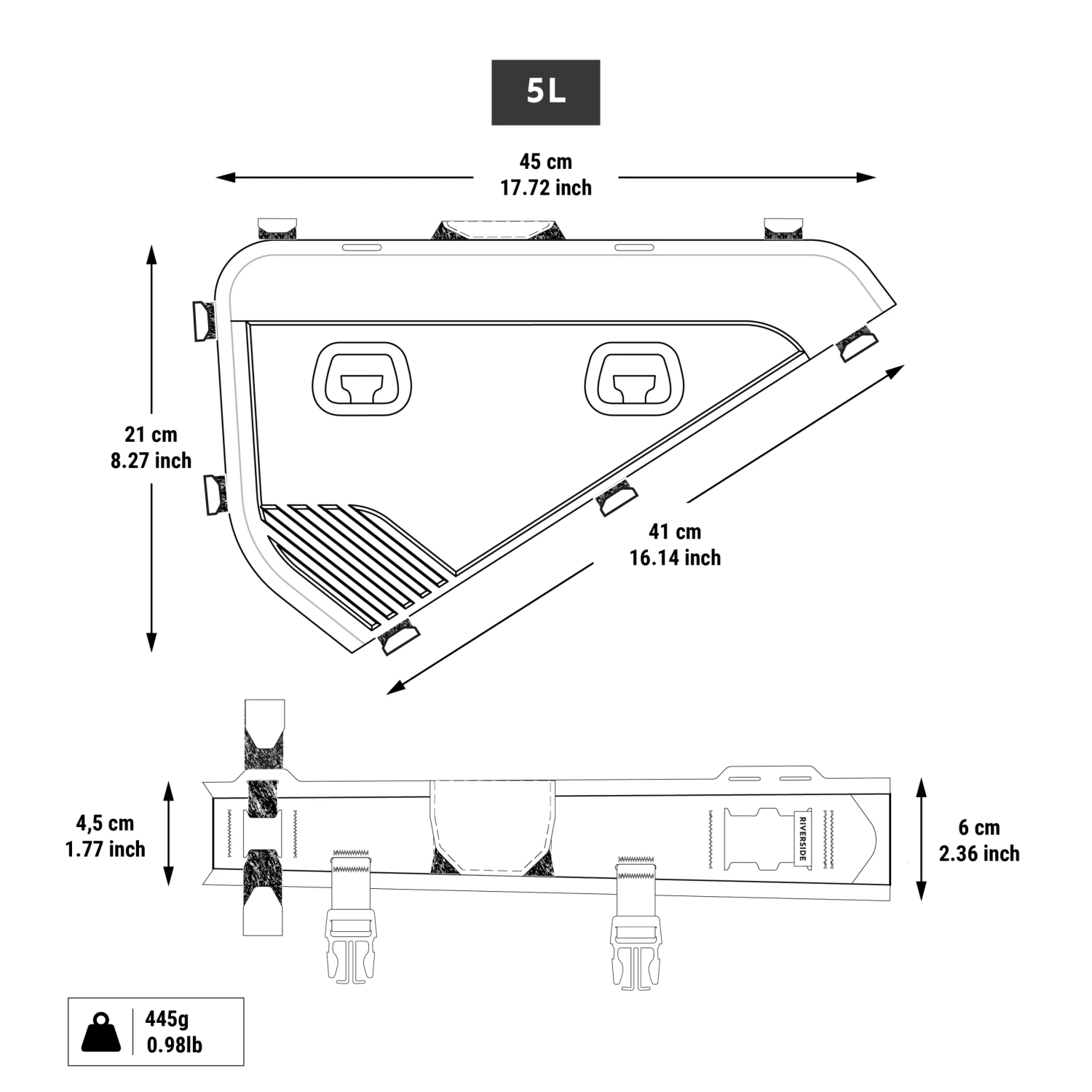 Riverside Bikepacking IPX6 Waterproof Size XS/S Full Frame Roll - Image 5