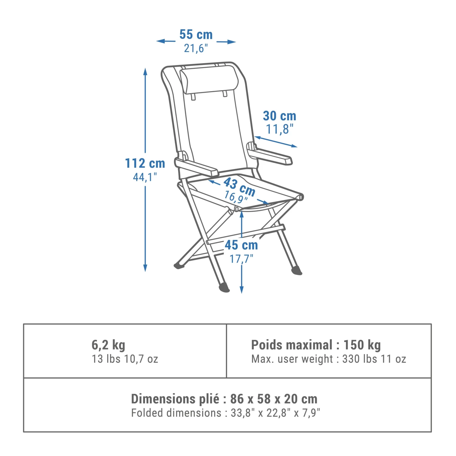 Quechua Multi-position Comfortable Camping Armchair - Image 2